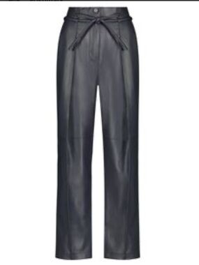 Nwt MAYSON the label Vegan Leather Pant in Black periscope 4 wide leg pleated